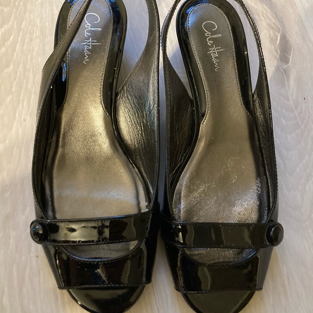 Cole Haan Open Toe Nike Air Low Wedge Heels 5.5B